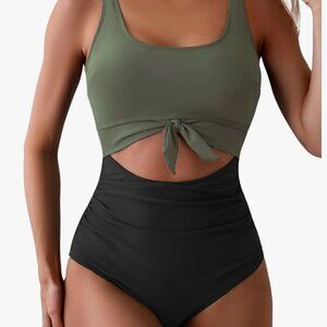 One Piece Swimsuit - cut out, tie knot. New With Tags